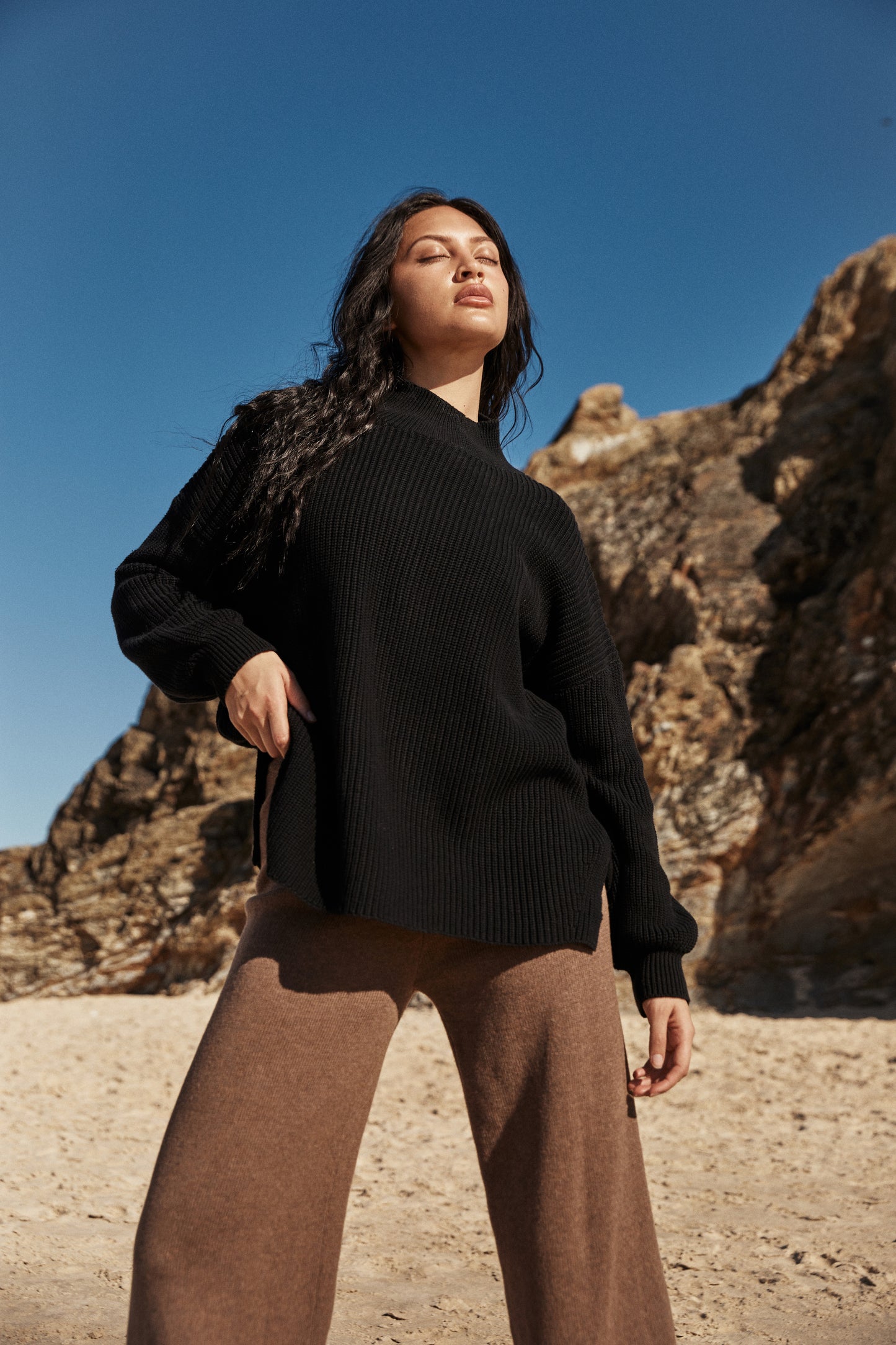 Essential Knit Sweater - Liquorice