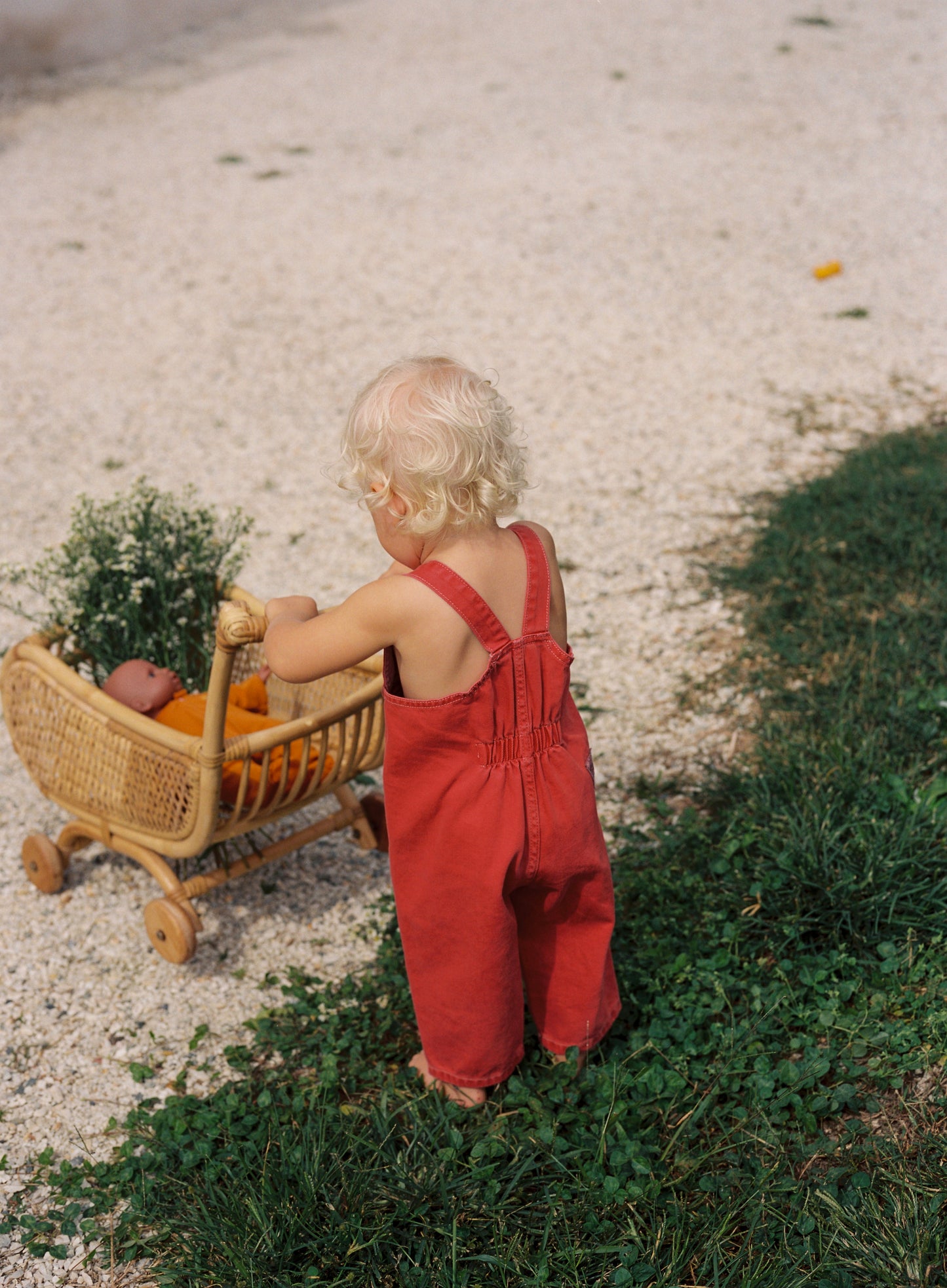 Drew Denim Overalls - Vintage Red