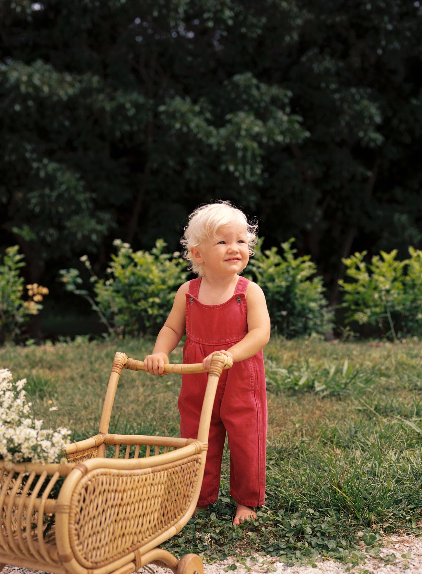 Drew Denim Overalls - Vintage Red