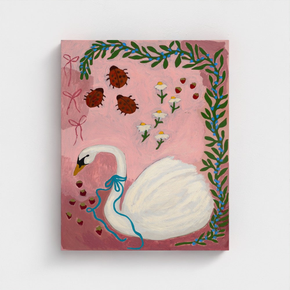 Sweetberry Swan on Canvas