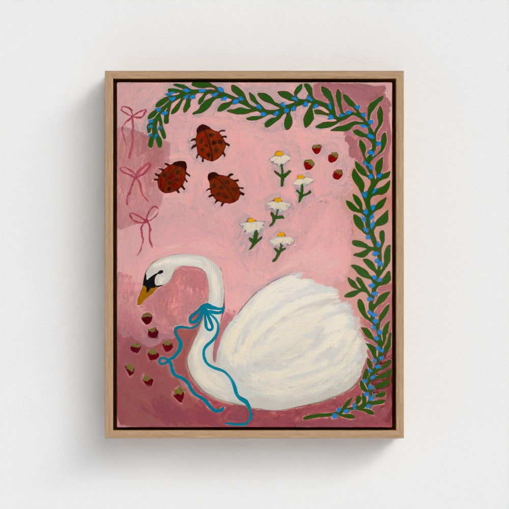 Sweetberry Swan on Canvas