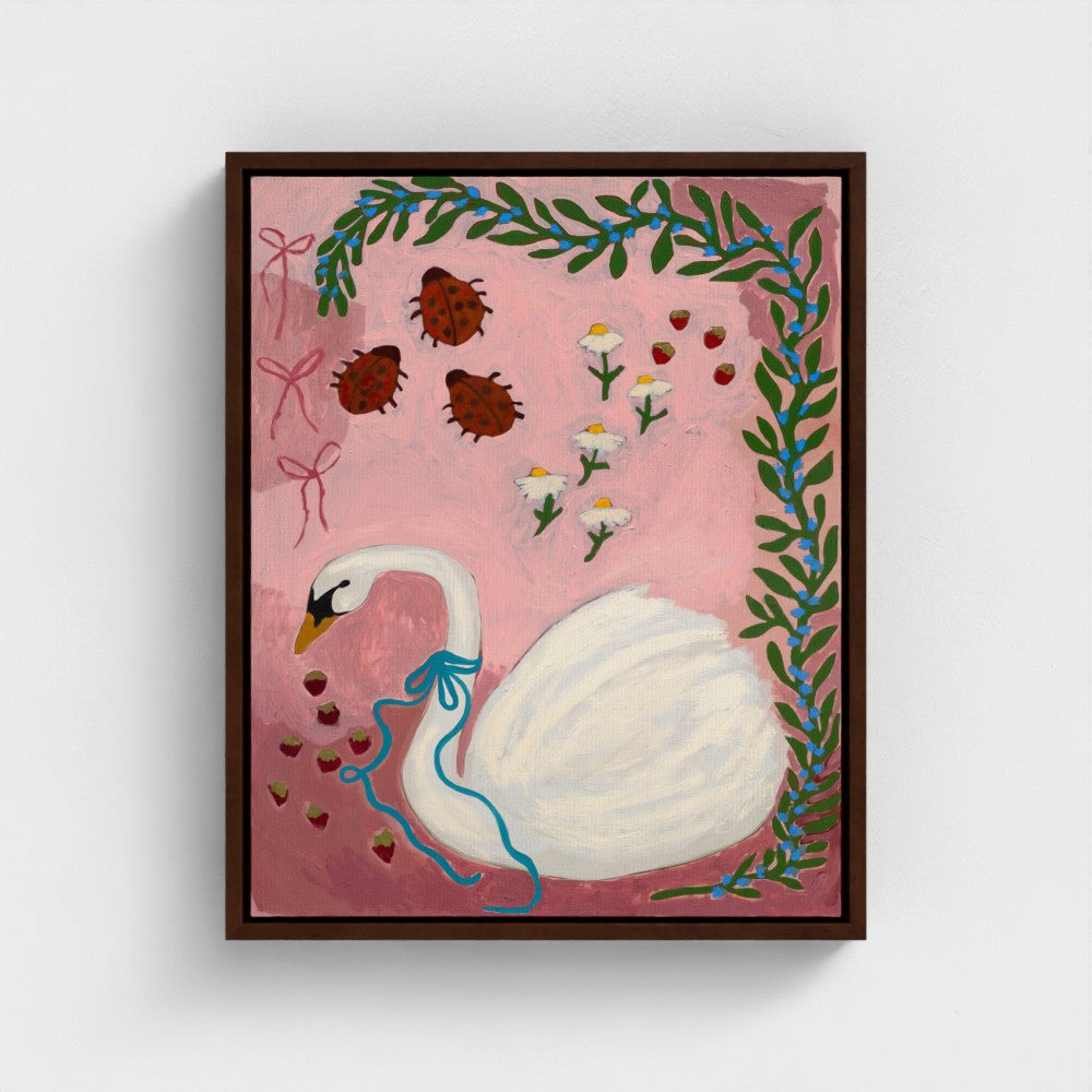 Sweetberry Swan on Canvas