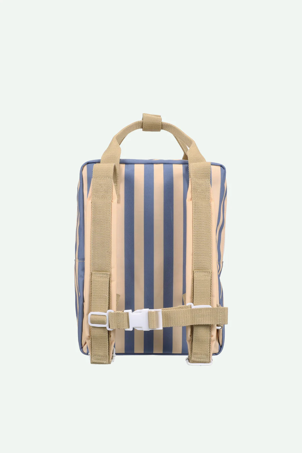 Backpack Medium - stripes blue whale + sandy yellow