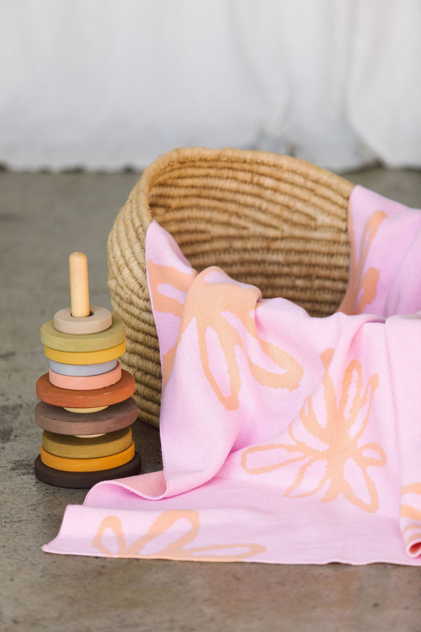 Flora Knit Blanket - Pink