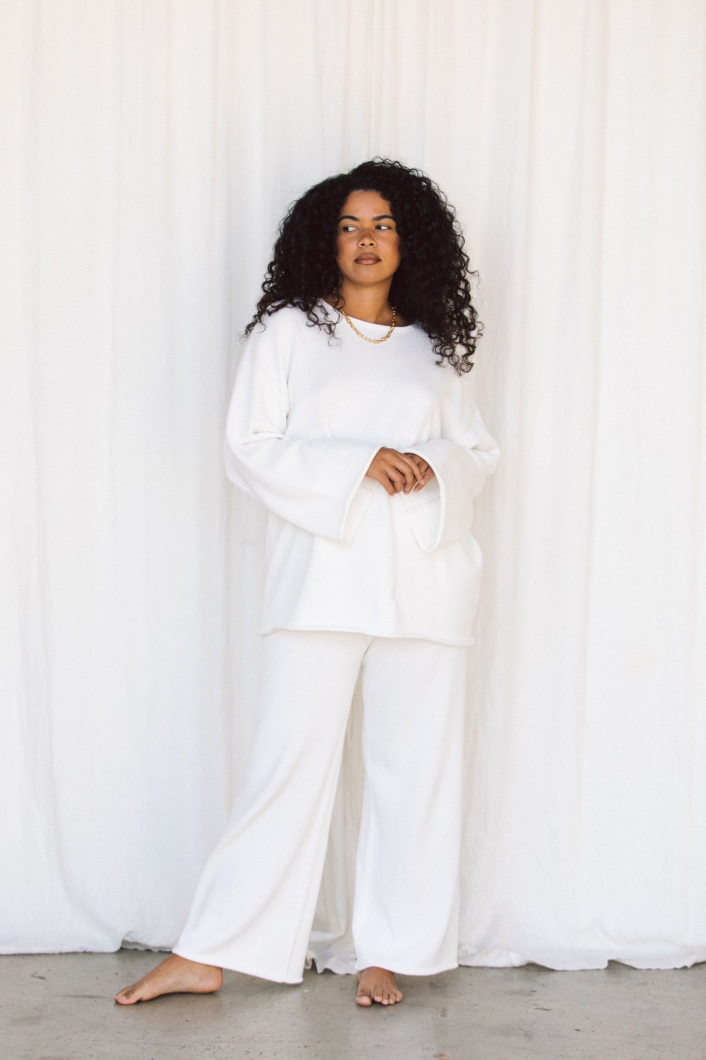Relaxed Knit Pant - Coconut