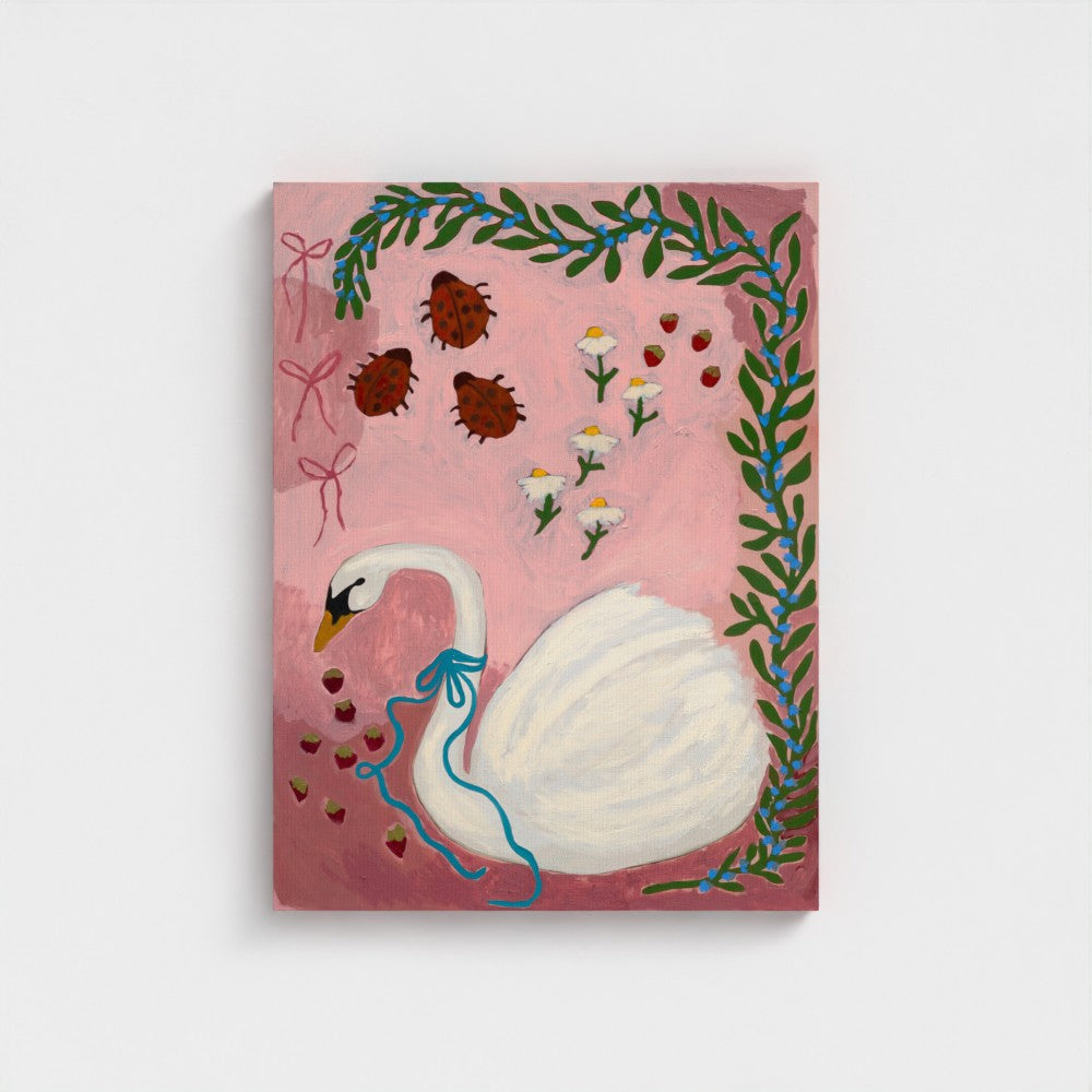 Sweetberry Swan on Canvas