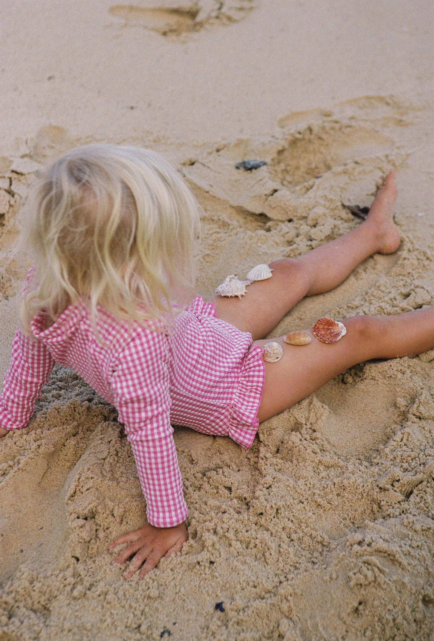 Letty Long Sleeve One Piece - Strawberry Gingham
