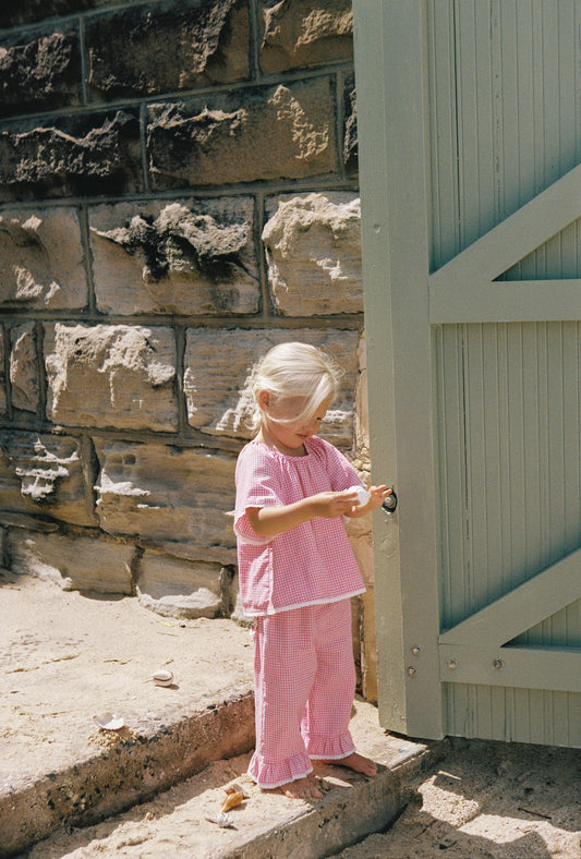 Dora Pant - Strawberry Gingham