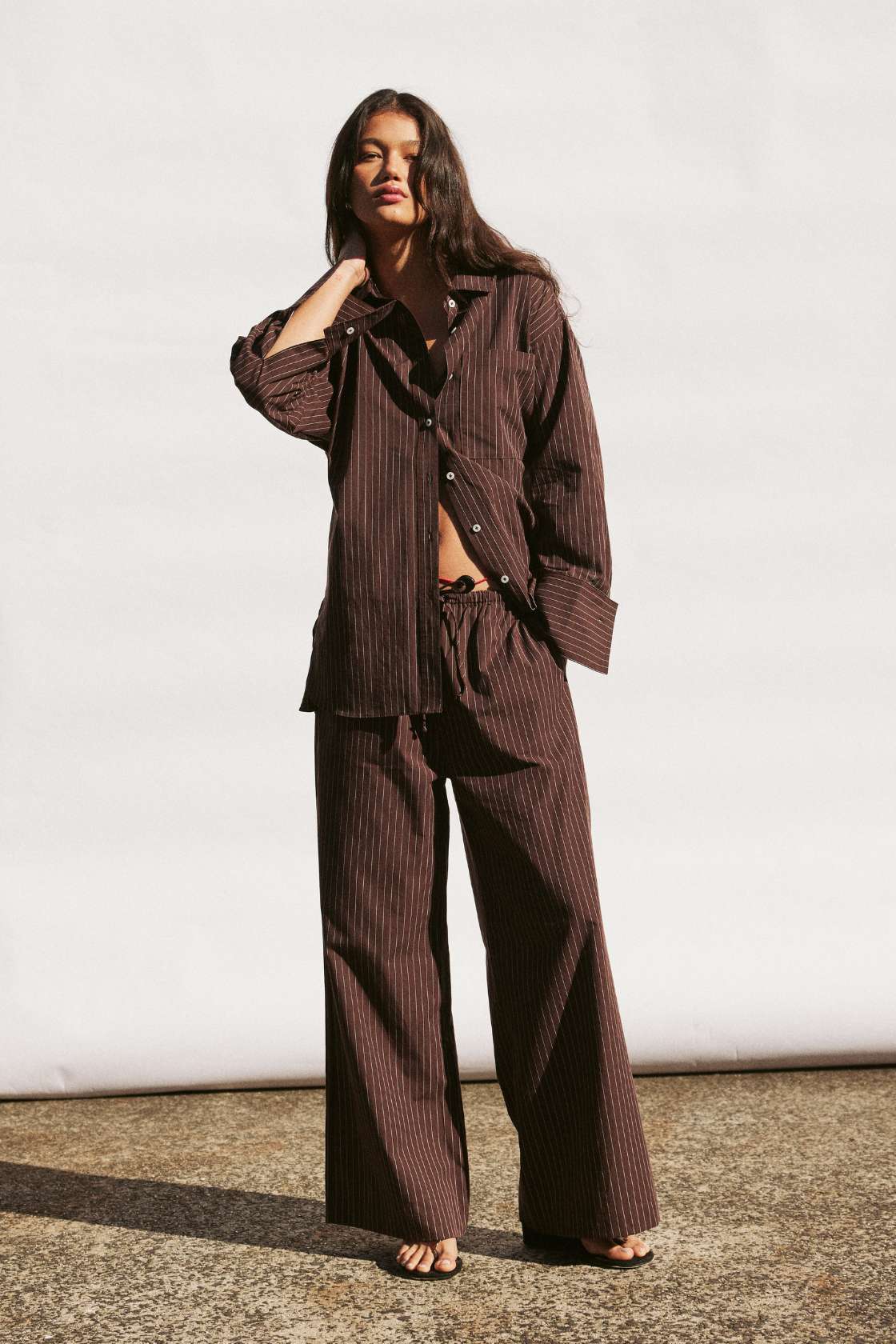 Rae Pants - Espresso Stripe