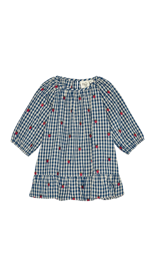 Nolly Dress - Berry Blue Check