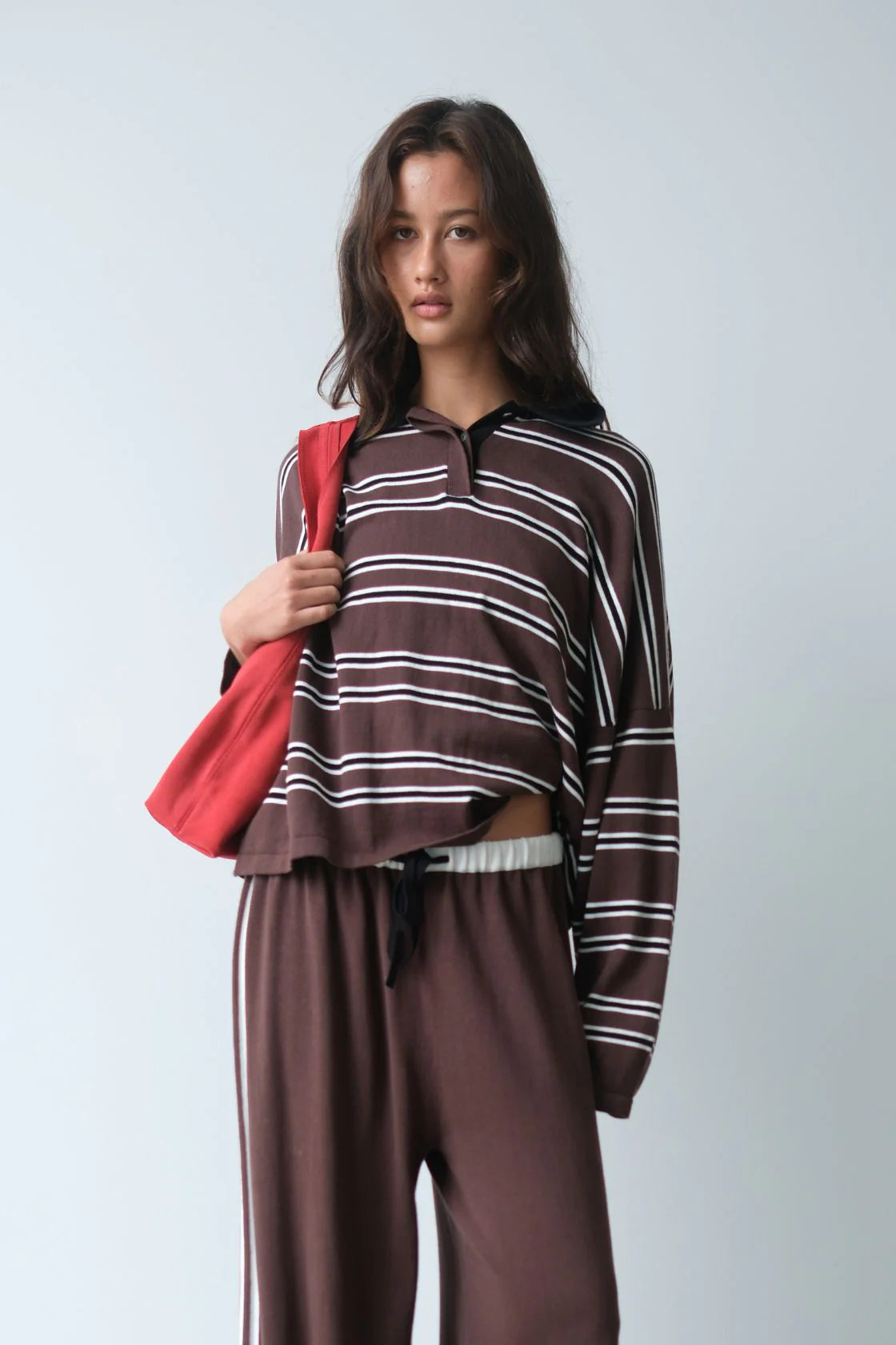 Rayne Knit Jersey - Espresso, Black & Cream Stripe