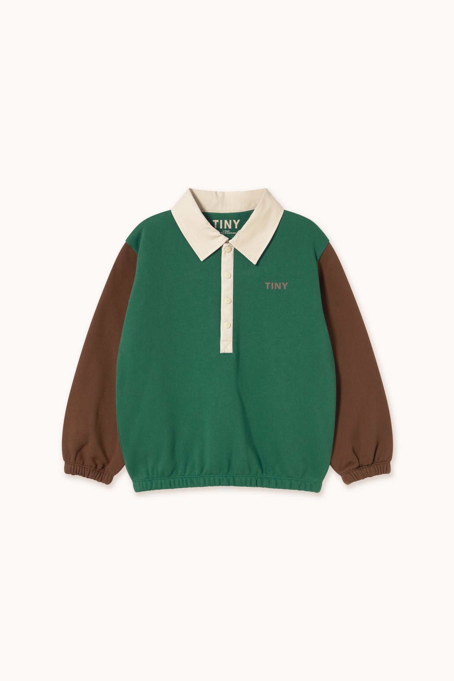 Colour Block Polo Sleeve Tee - Dark Green