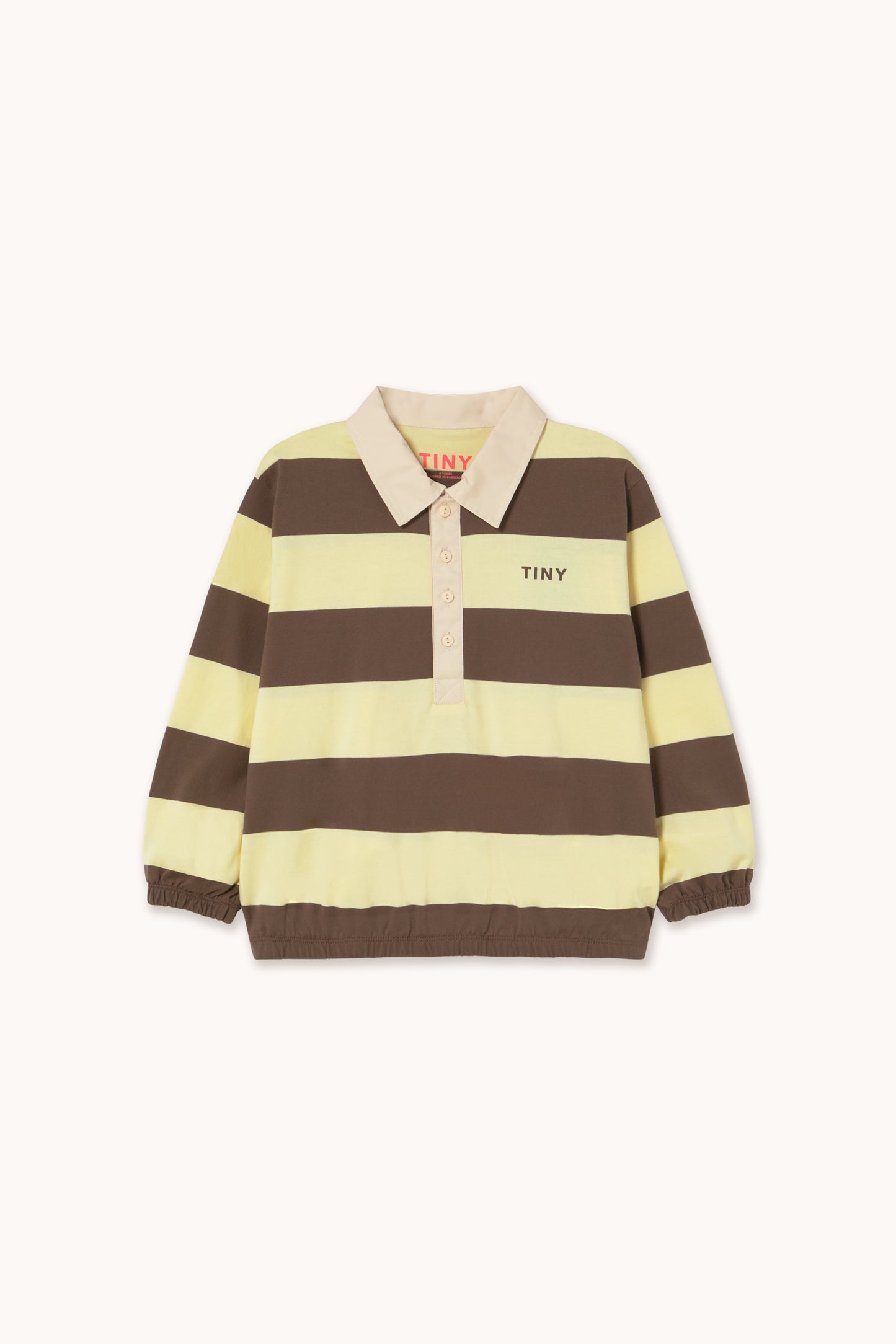 Stripes Polo Sleeve Tee - Dusty Yellow