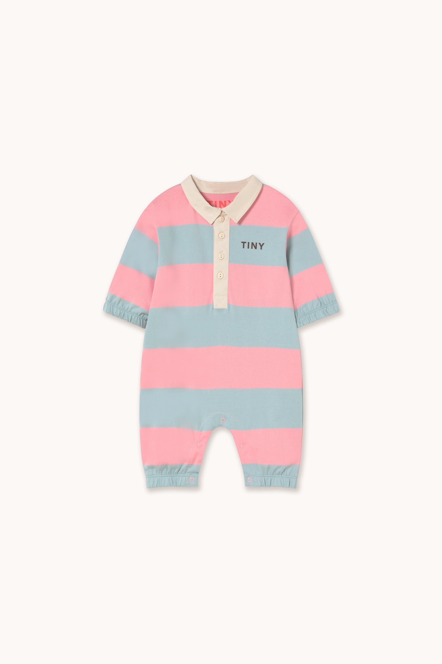 Stripes Polo One Piece - Pink