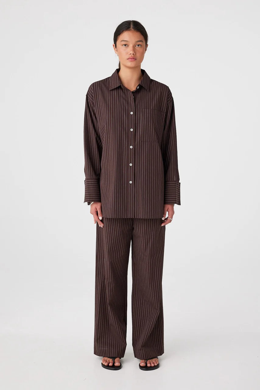 Rae Pants - Espresso Stripe