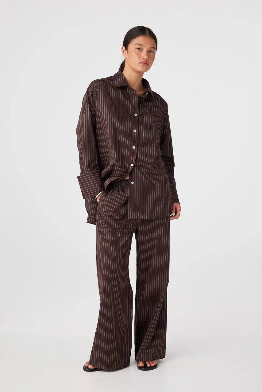 Rae Pants - Espresso Stripe