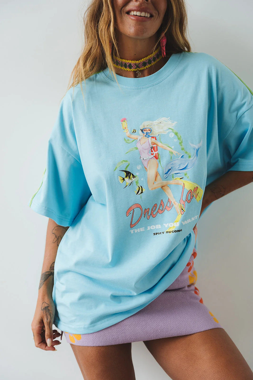 Dress For The Job You Want Tee - Blue