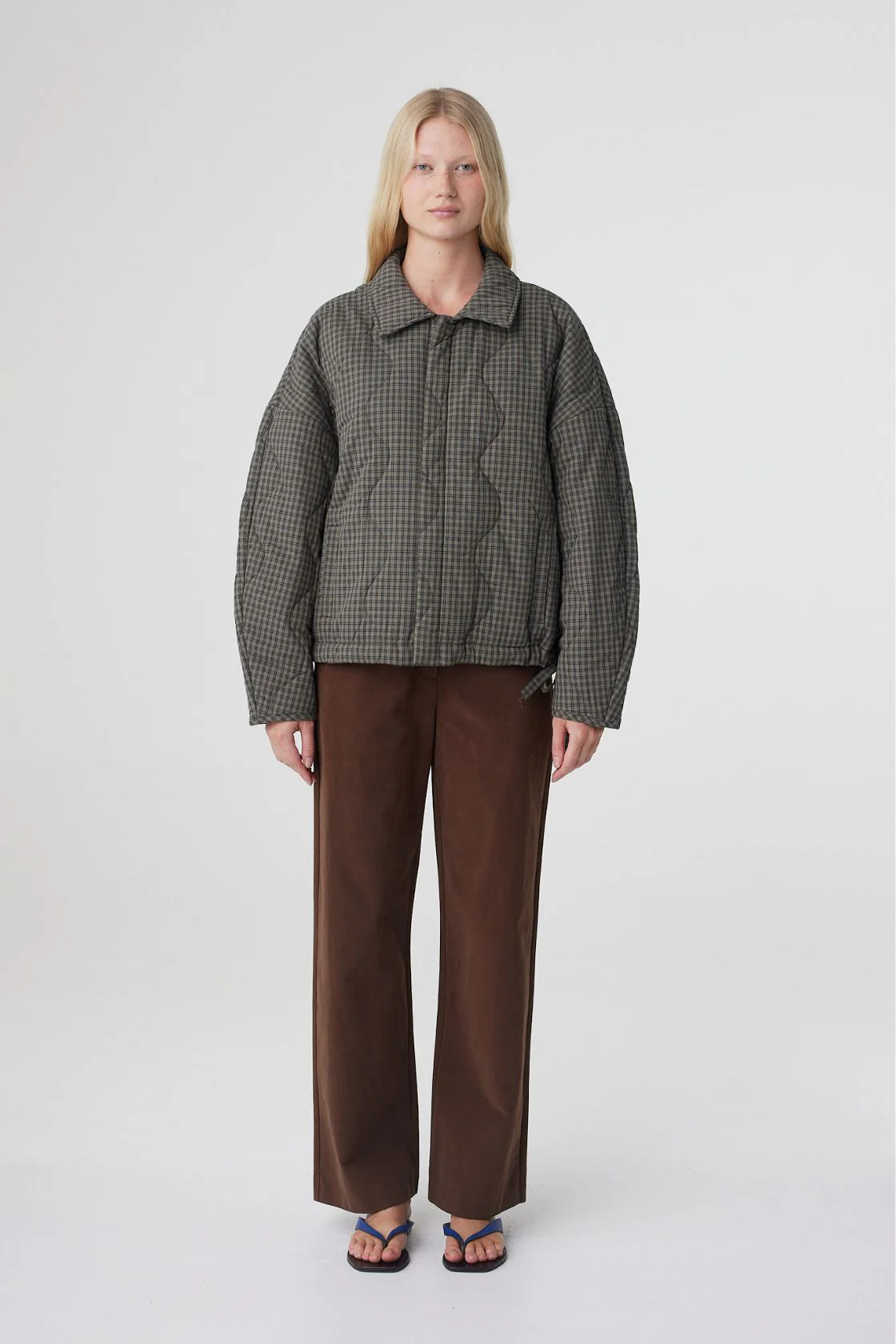 Matteo Jacket - Olive & Teal Check