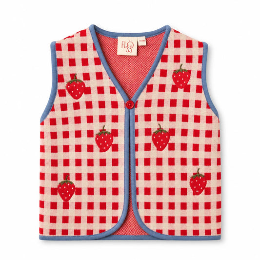 Hollie Vest - Berry Red Gingham