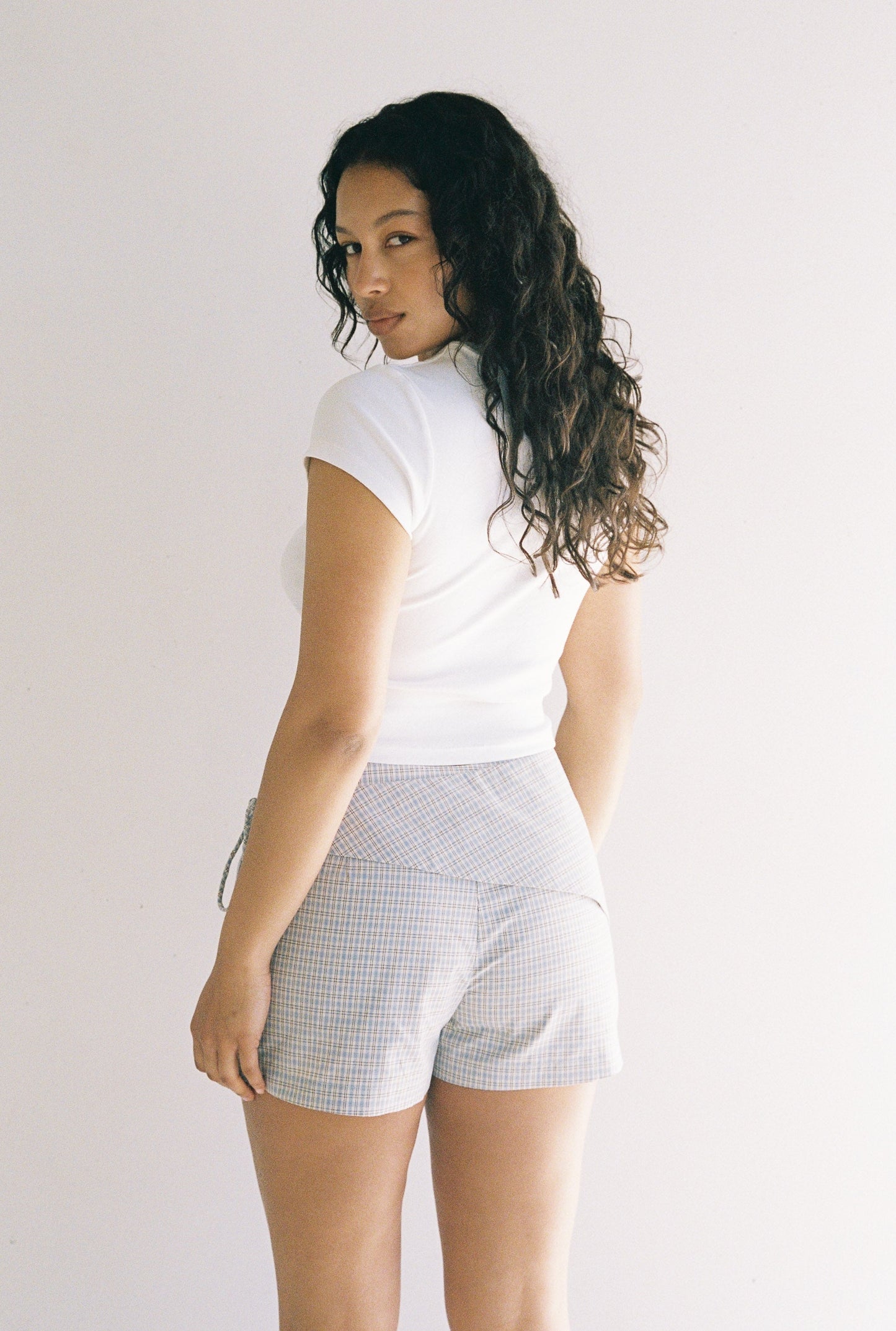 Madison Tailored Short - Blue Check