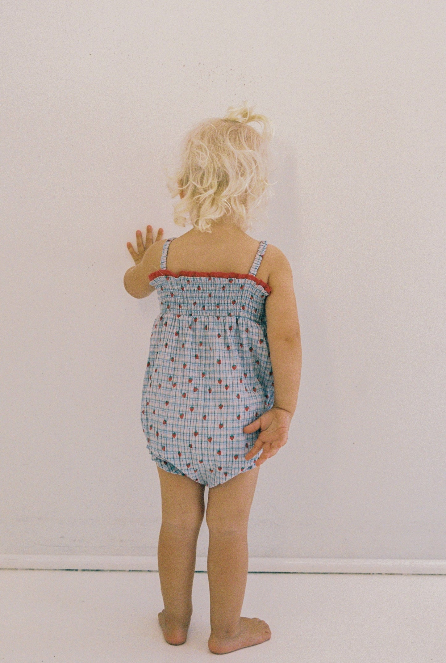 Lottie Romper - Strawberry Check