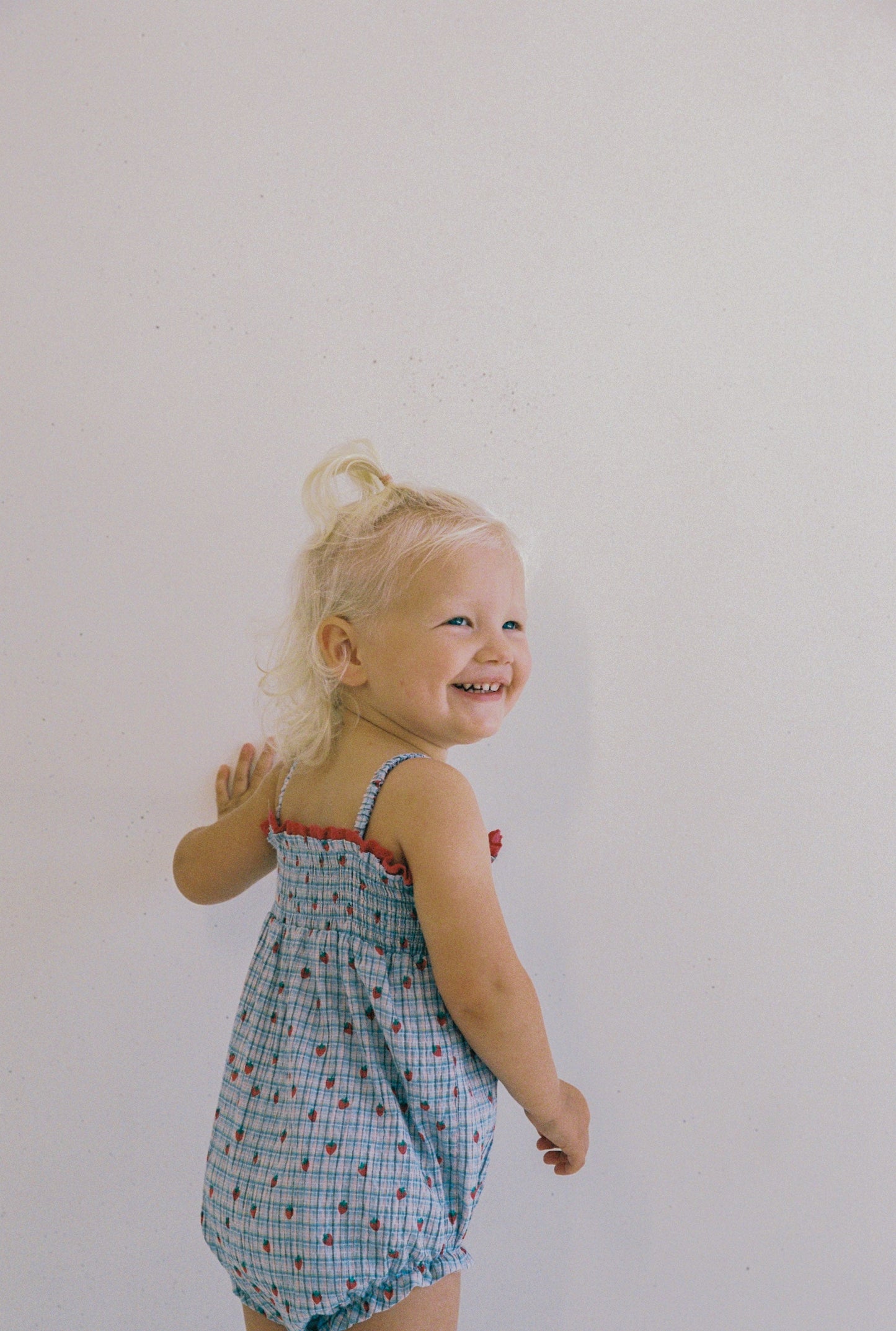 Lottie Romper - Strawberry Check