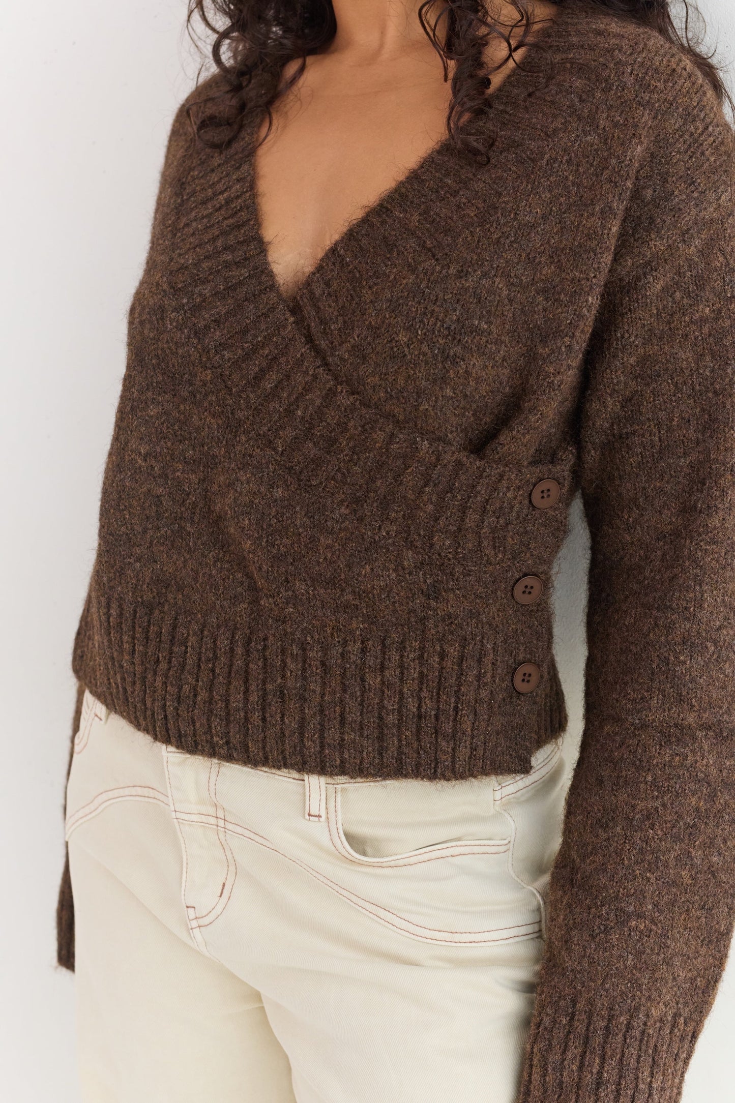 Serena Wrap Cardigan - Brunette