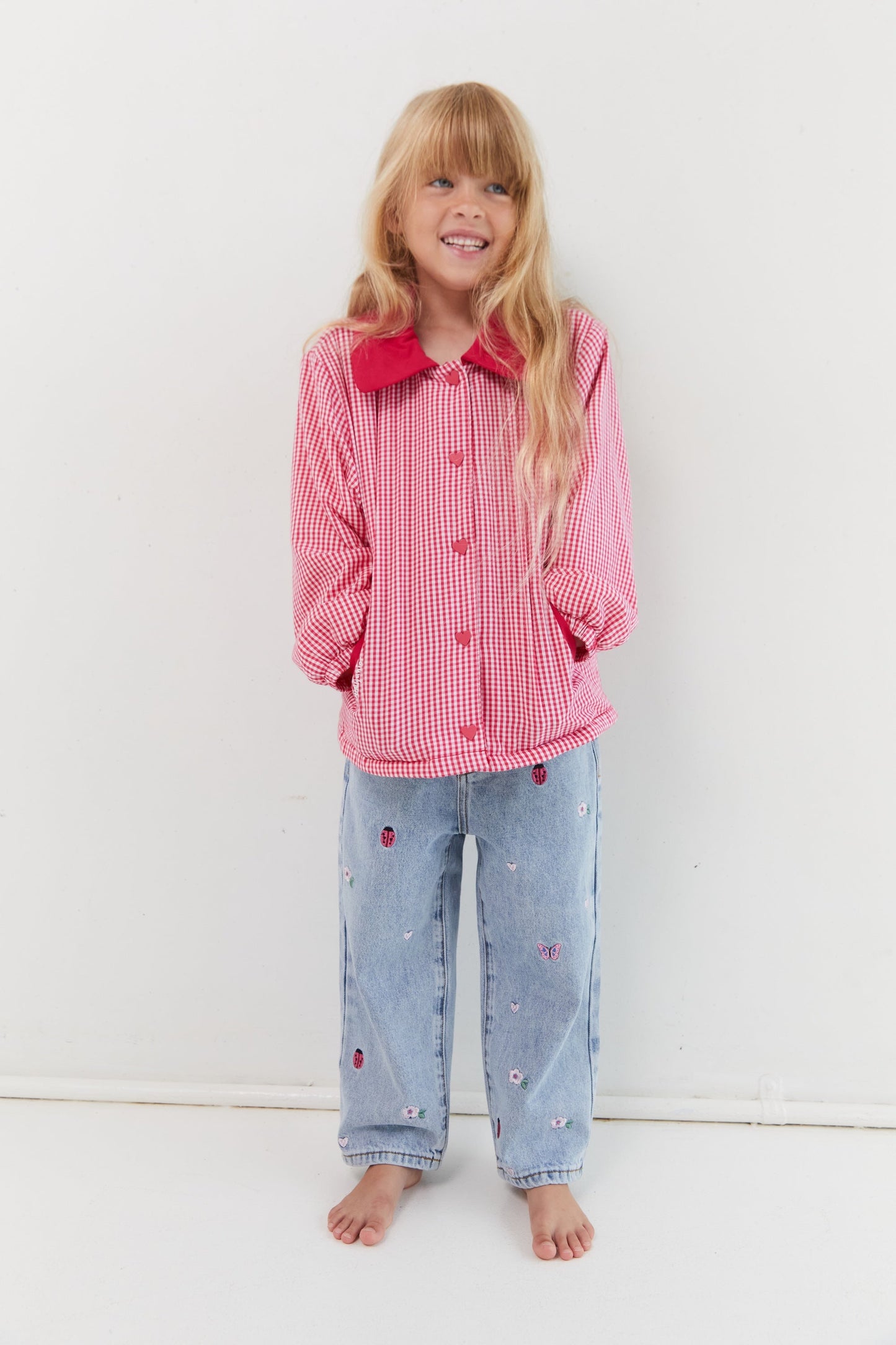 Sienna Padded Jacket - Raspberry Gingham