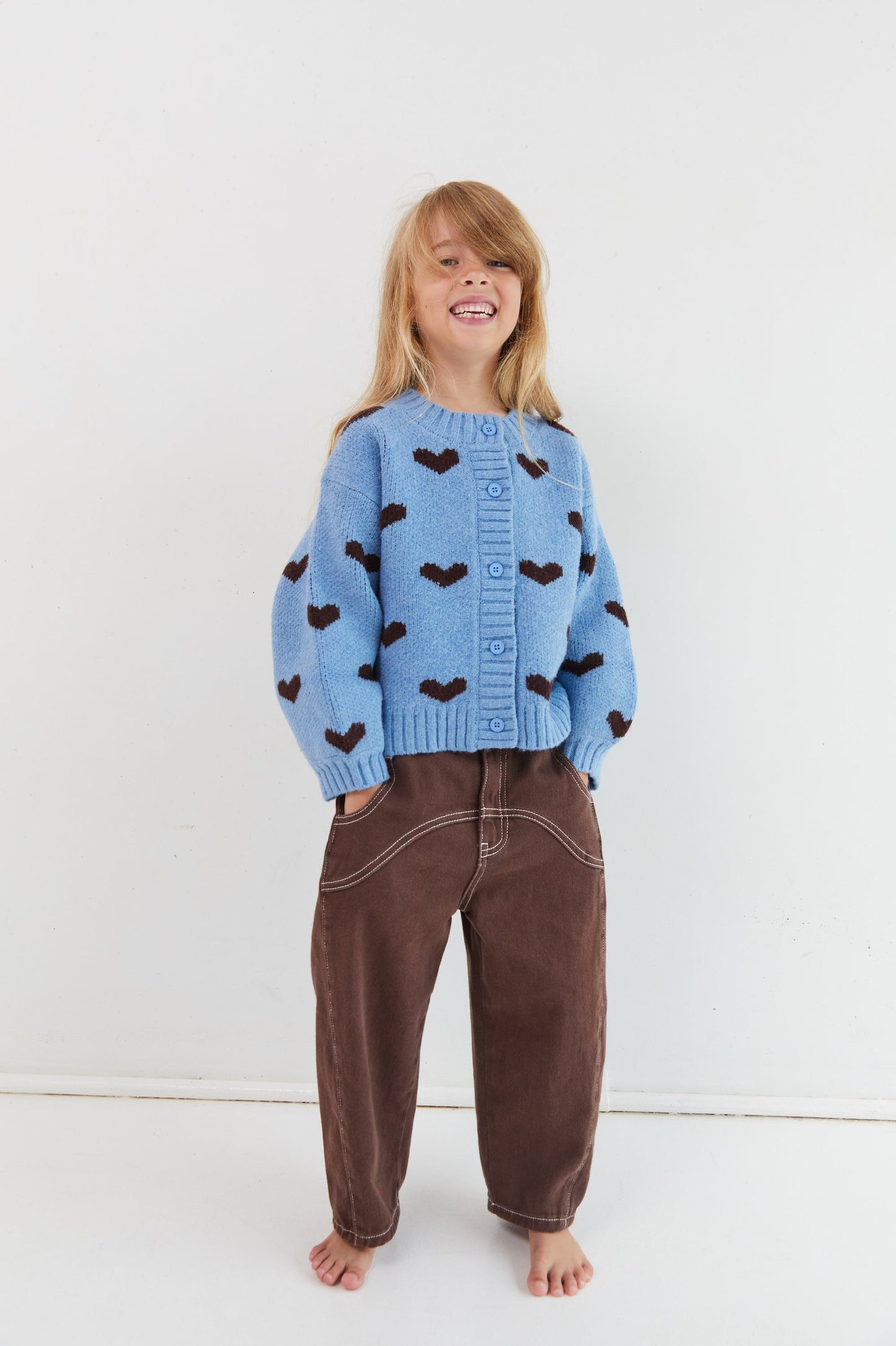 JNR Sweetheart Cardigan - Hearts