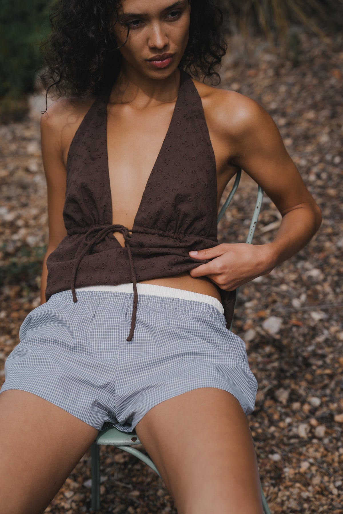 Lucia Boxer Short - Grey Check