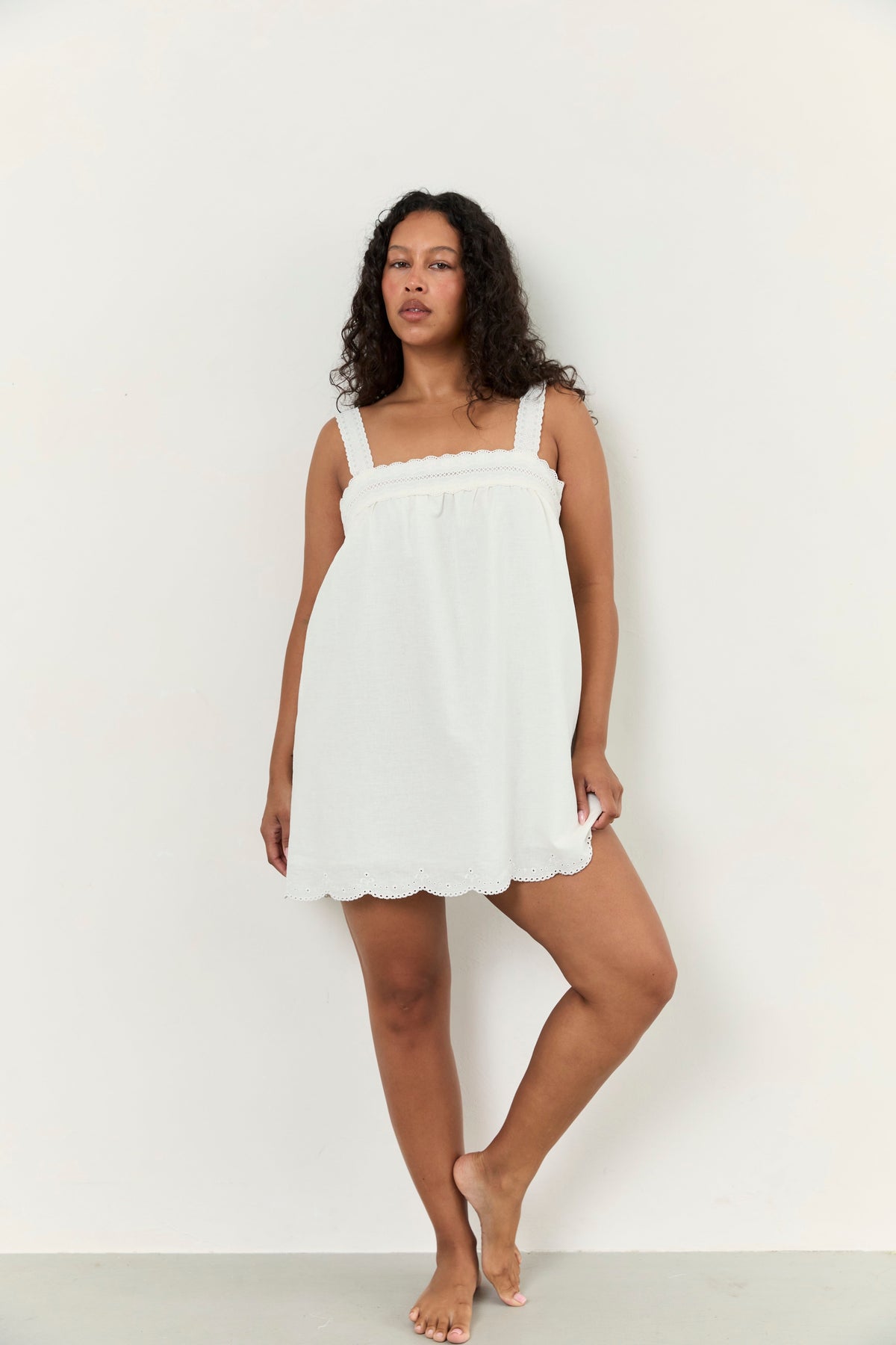 Francesca Mini Dress - Blanc