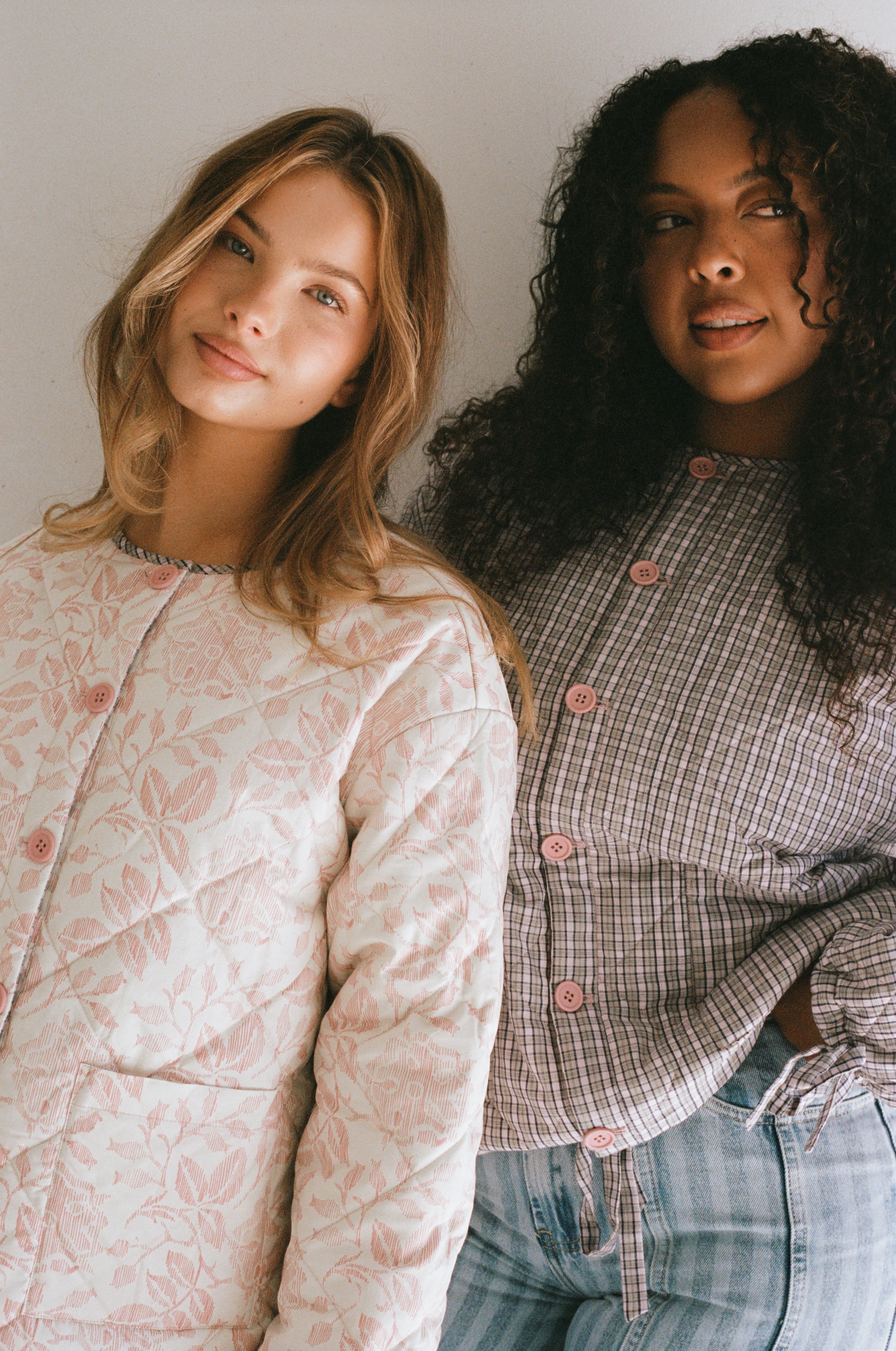 Chloe Quilted Jacket - Rosebud/Check – The Wholesome Store