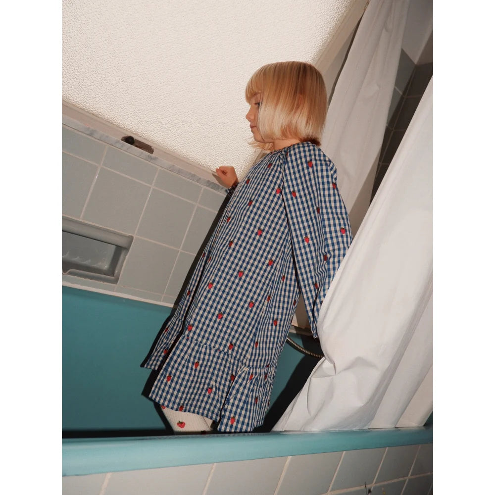 Nolly Dress - Berry Blue Check