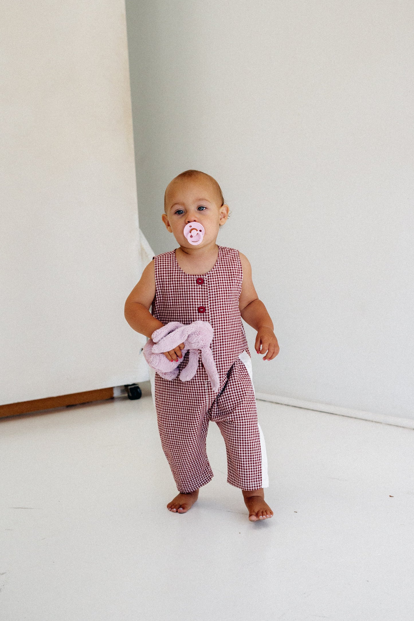 Joey Romper - Cinnamon Gingham