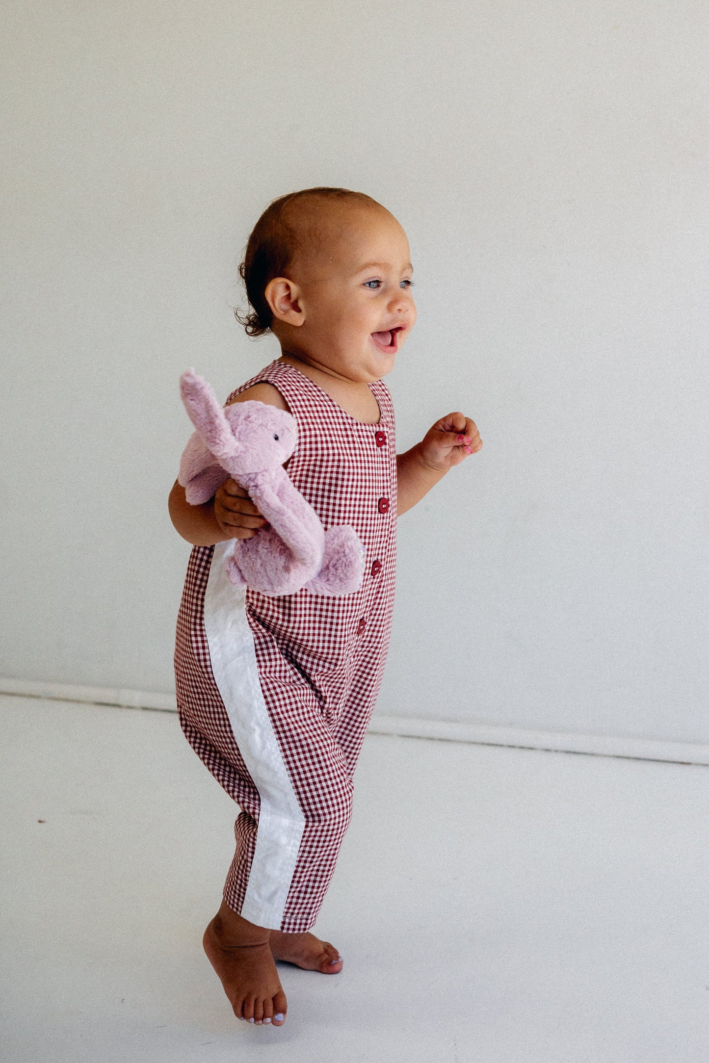 Joey Romper - Cinnamon Gingham