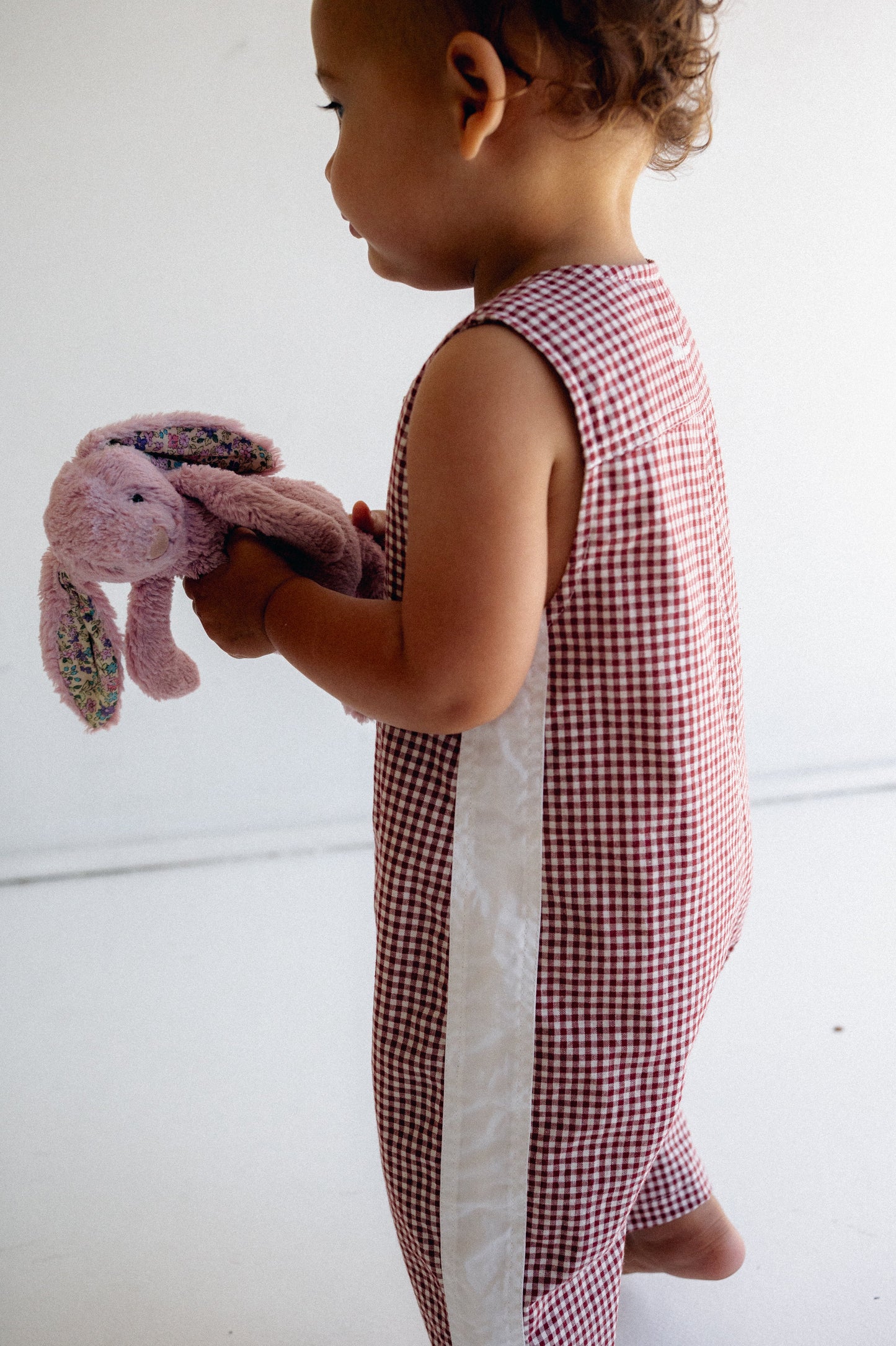 Joey Romper - Cinnamon Gingham