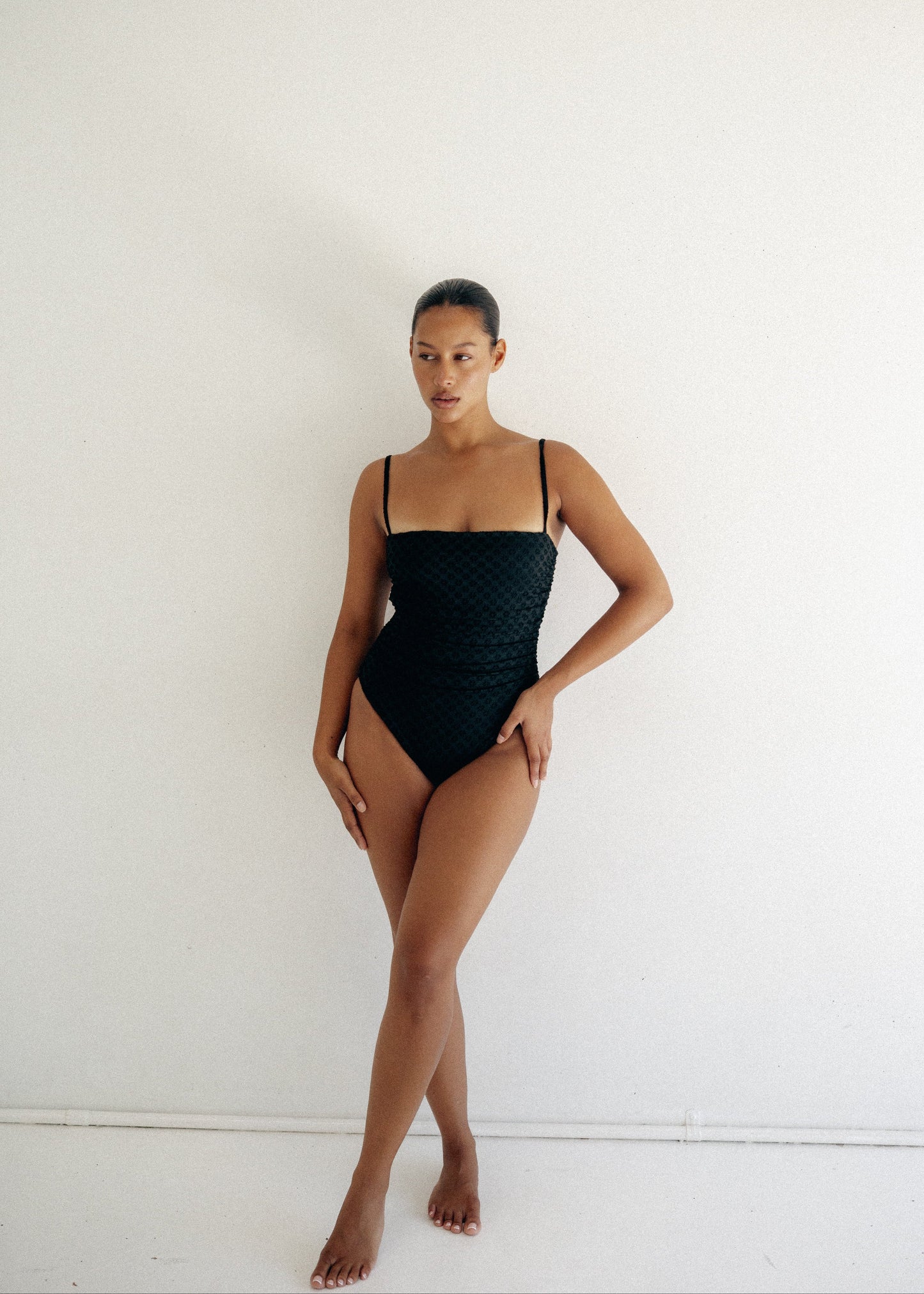 Vera Ruched One Piece - Black