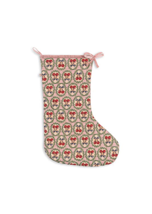 Christmas Stocking - Cherry Bow