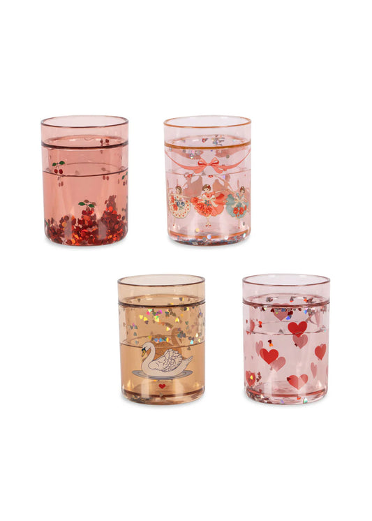 4 Pack Glitter Cups - Rose Multi