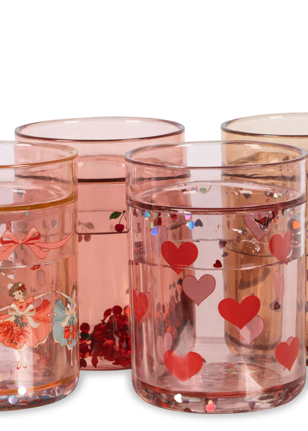4 Pack Glitter Cups - Rose Multi