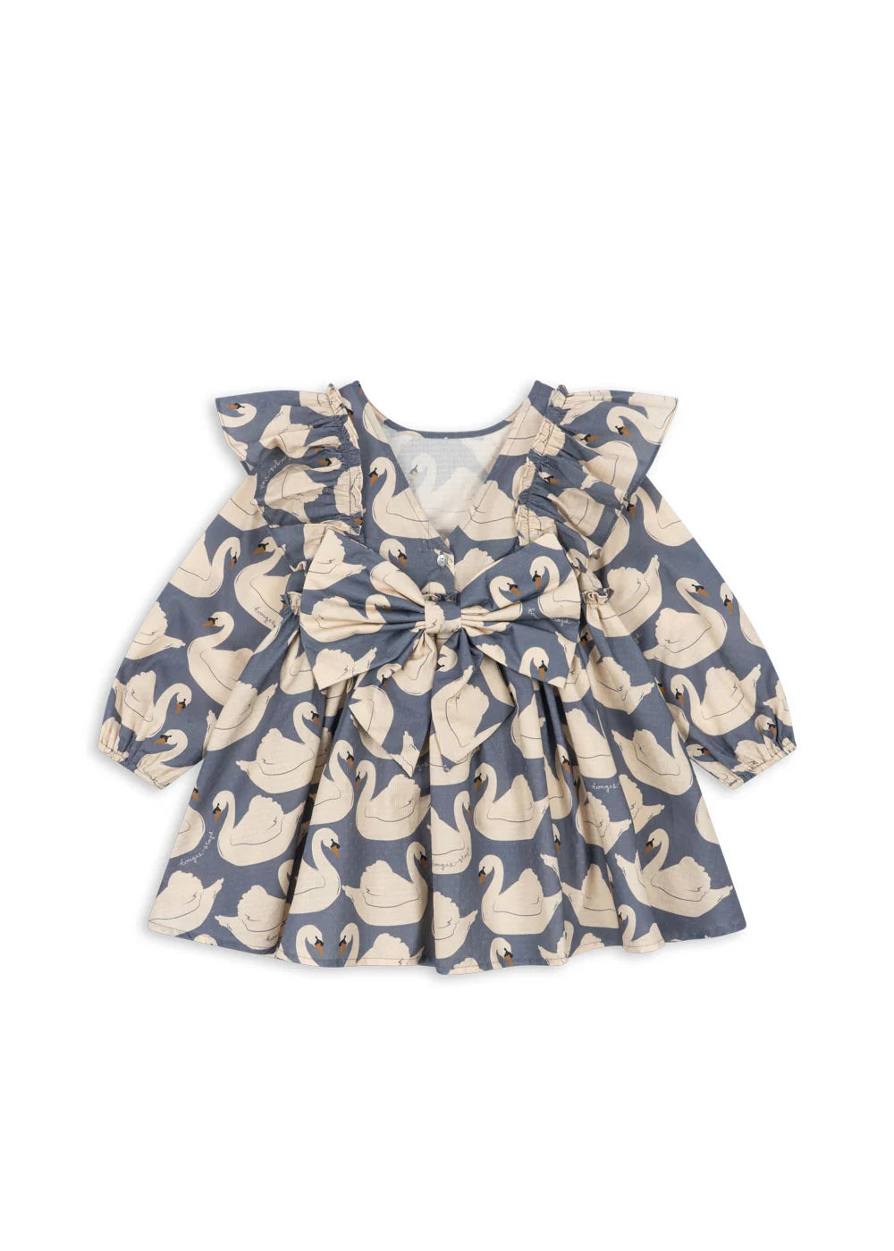 Evia Long Sleeve Bow Dress - Swan