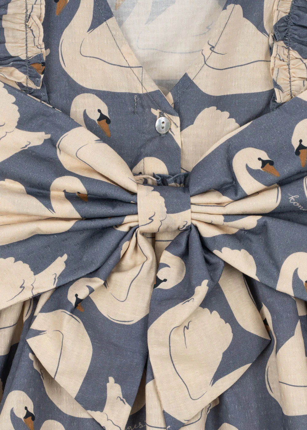 Evia Long Sleeve Bow Dress - Swan