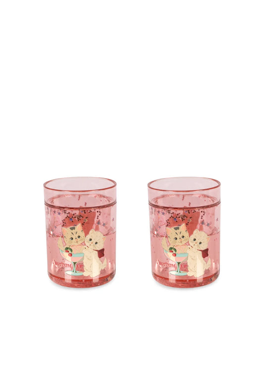 2 Pack Glitter Cups - Rose Cat