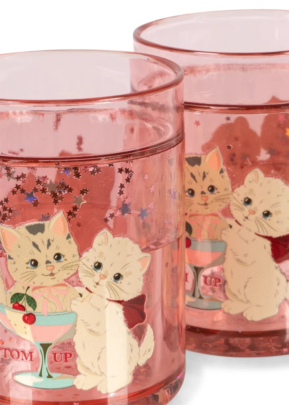 2 Pack Glitter Cups - Rose Cat