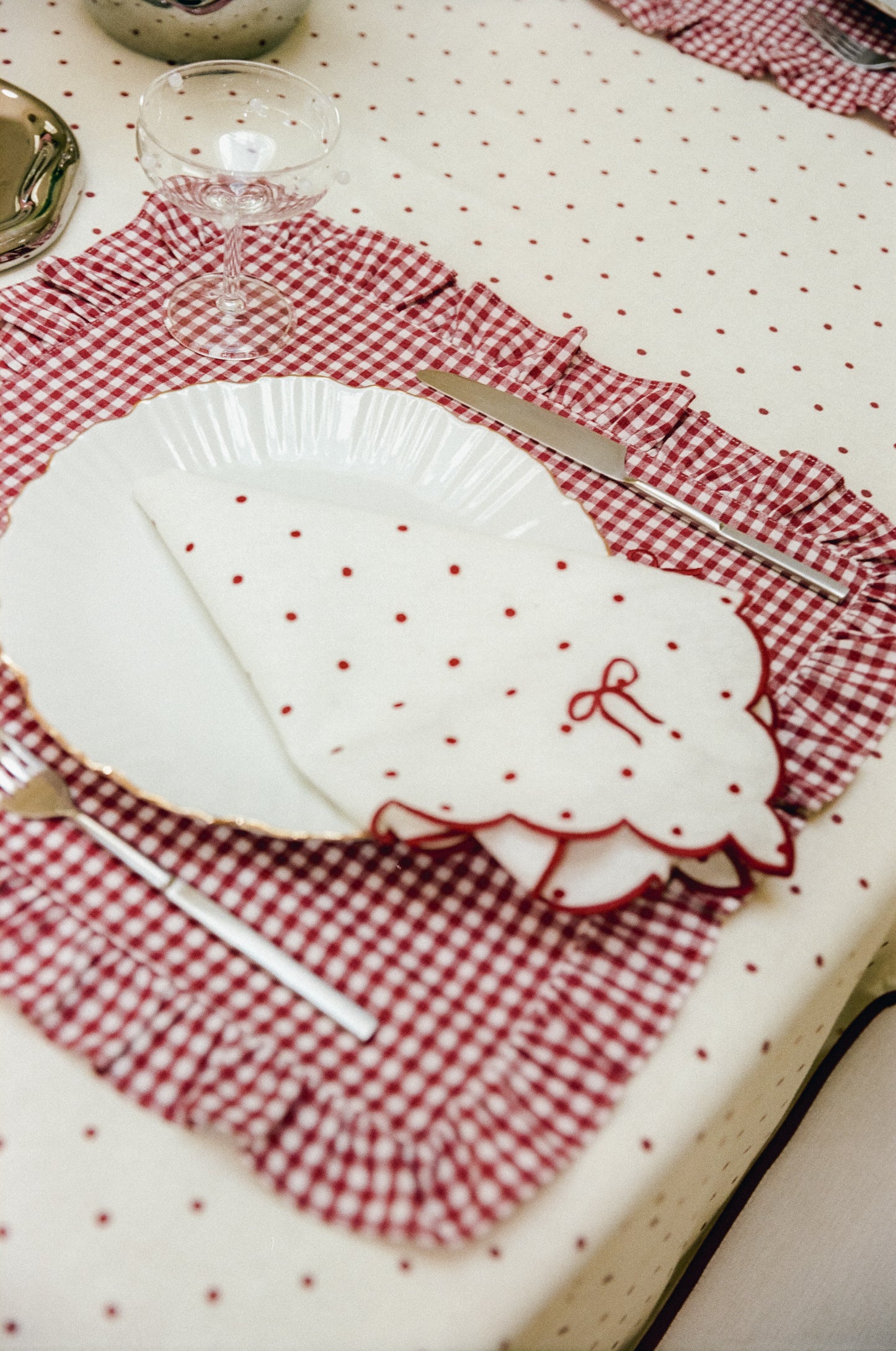 Plum Gingham Napkins