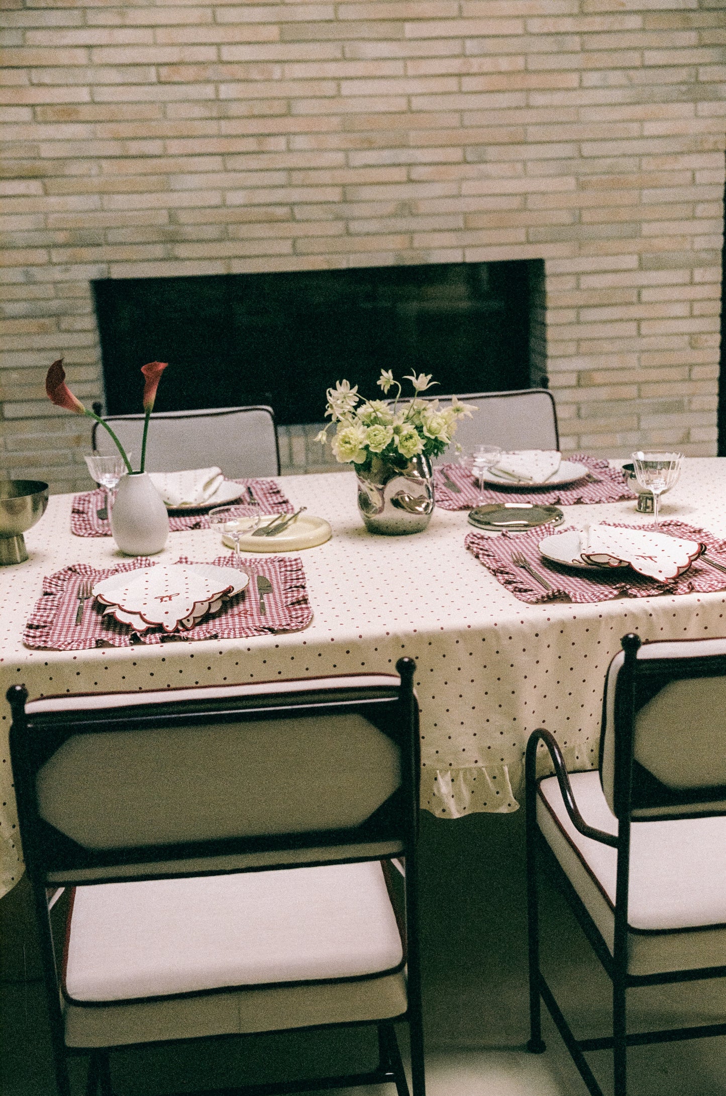 Plum Gingham Napkins