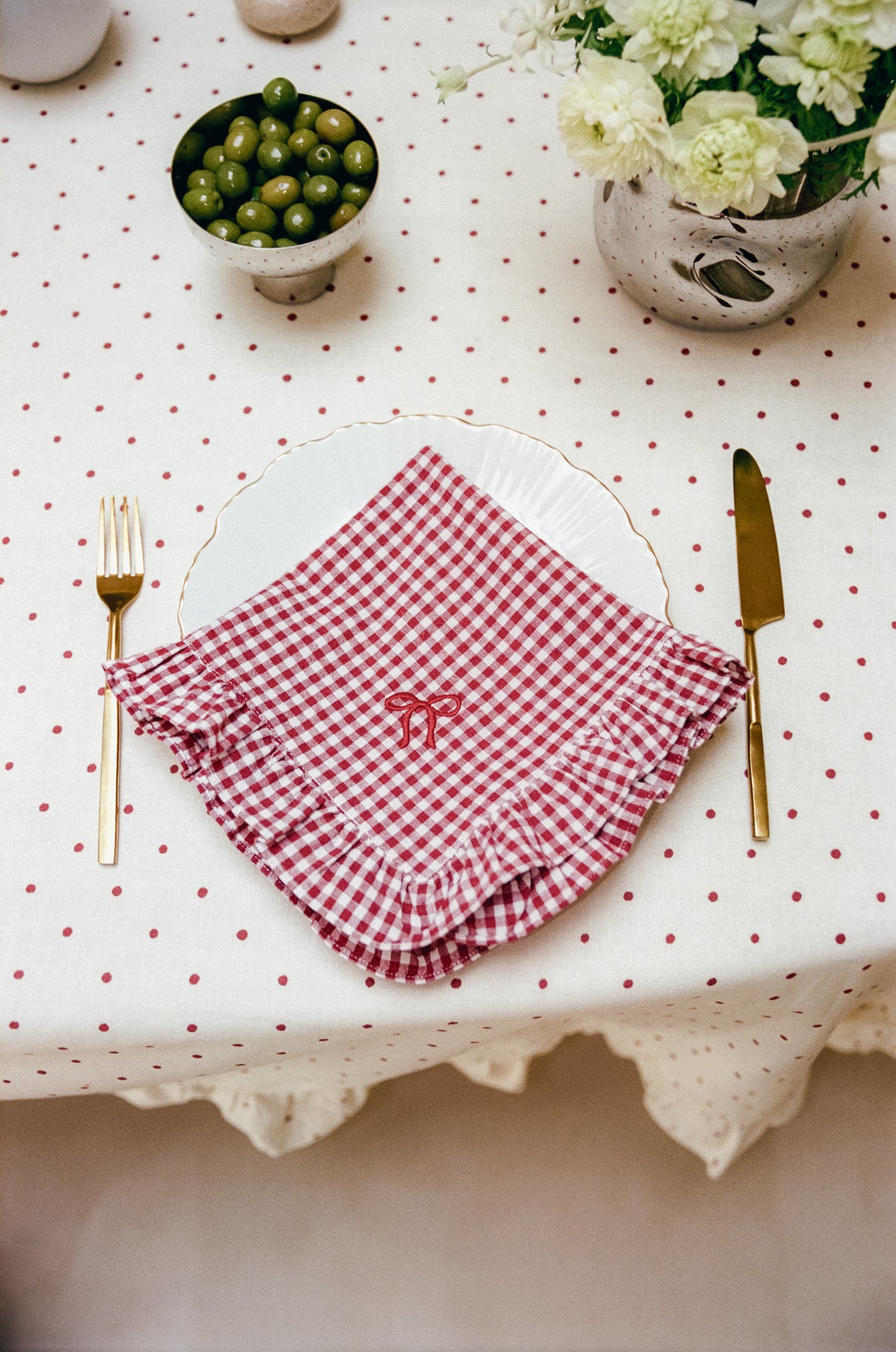 Plum Gingham Napkins