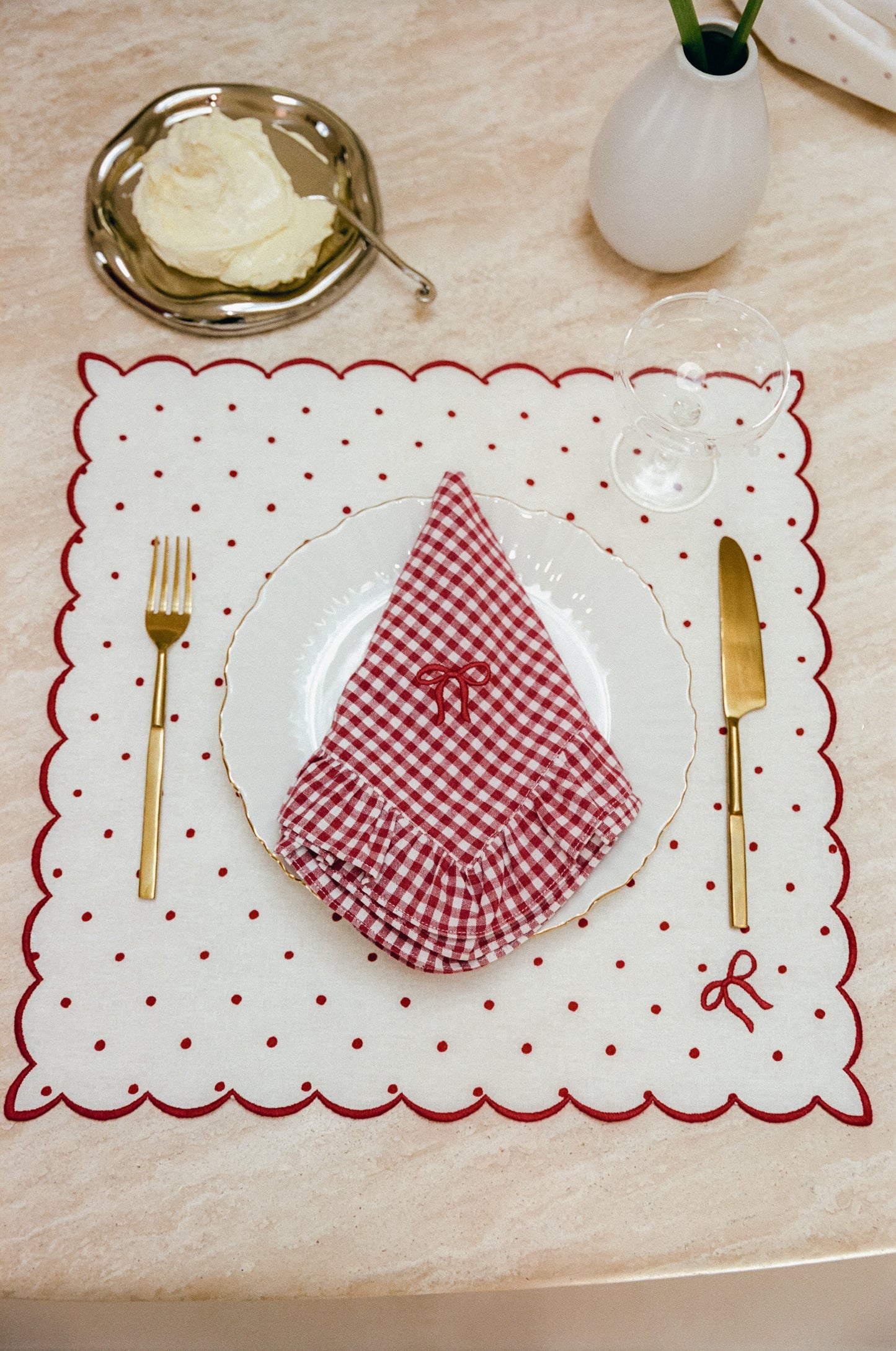 Plum Gingham Napkins