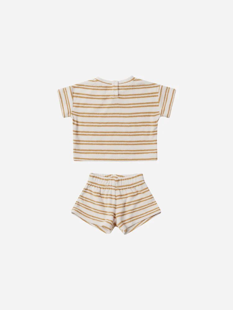 Terry Tee + Shorts Set - Honey Stripe