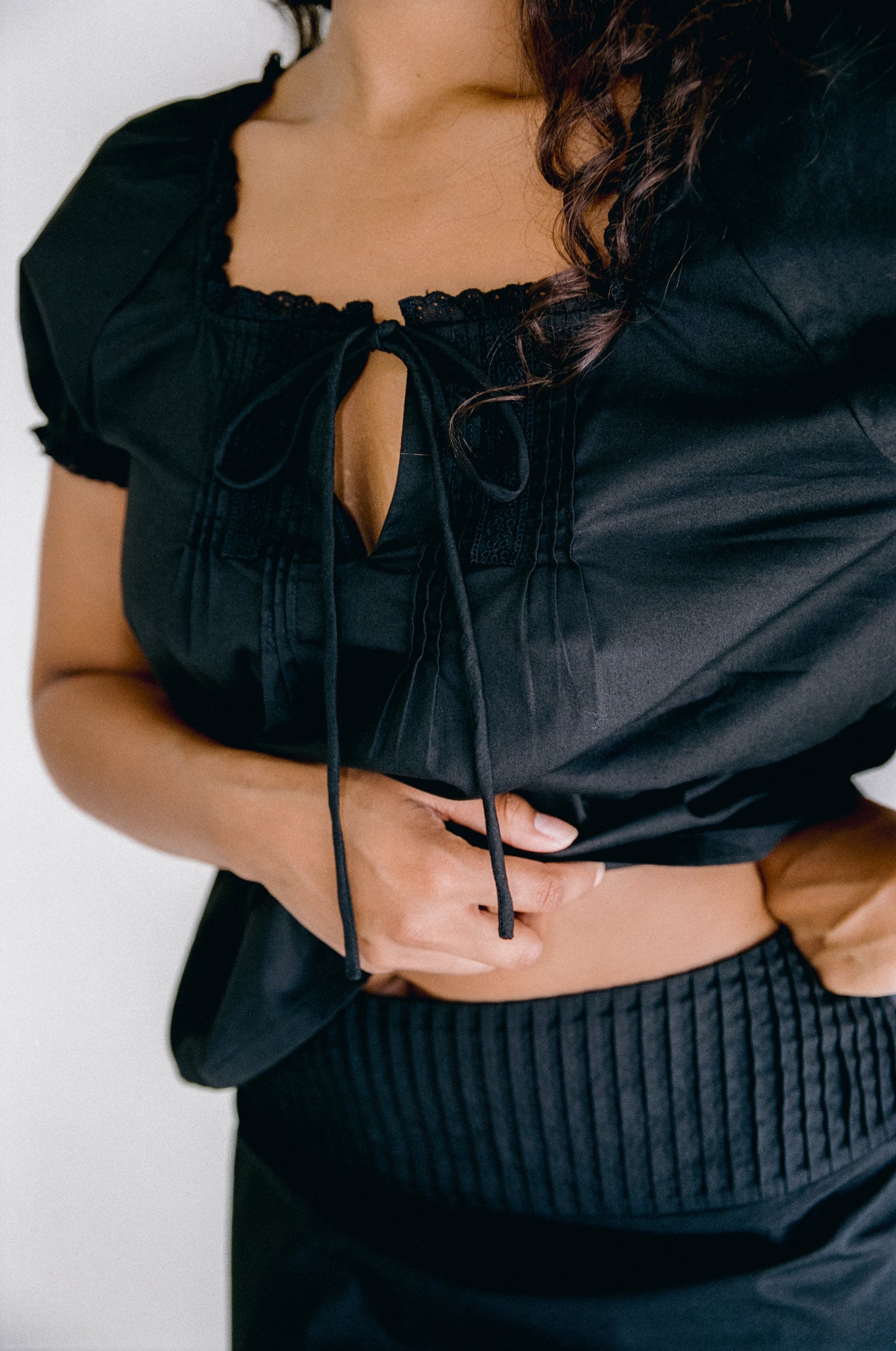 Scout Pintucked Blouse - Black